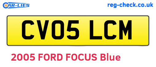 CV05LCM are the vehicle registration plates.