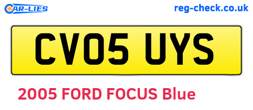 CV05UYS are the vehicle registration plates.