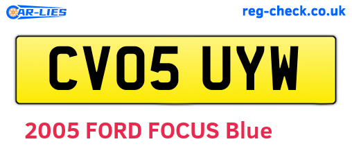 CV05UYW are the vehicle registration plates.
