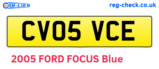 CV05VCE are the vehicle registration plates.