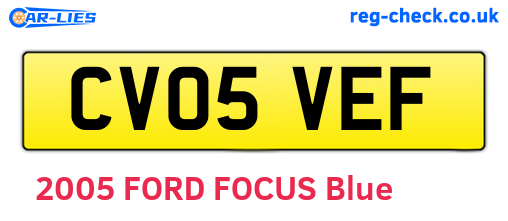 CV05VEF are the vehicle registration plates.