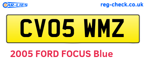 CV05WMZ are the vehicle registration plates.