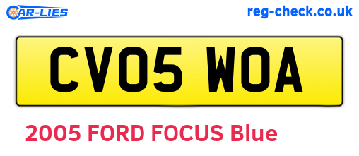 CV05WOA are the vehicle registration plates.