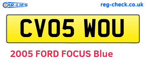 CV05WOU are the vehicle registration plates.