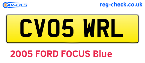 CV05WRL are the vehicle registration plates.