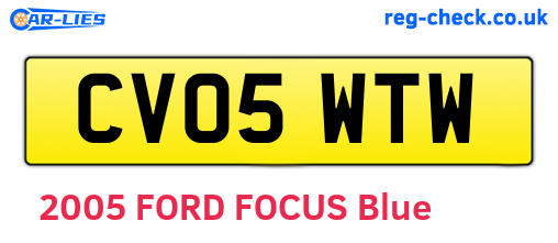 CV05WTW are the vehicle registration plates.