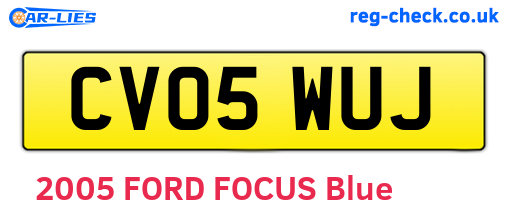 CV05WUJ are the vehicle registration plates.