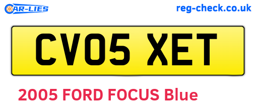 CV05XET are the vehicle registration plates.