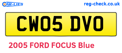 CW05DVO are the vehicle registration plates.