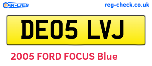 DE05LVJ are the vehicle registration plates.