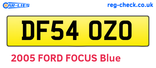 DF54OZO are the vehicle registration plates.