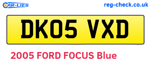 DK05VXD are the vehicle registration plates.