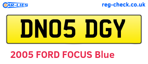 DN05DGY are the vehicle registration plates.