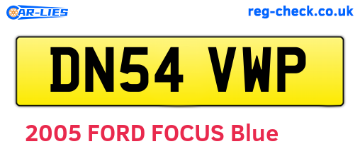 DN54VWP are the vehicle registration plates.