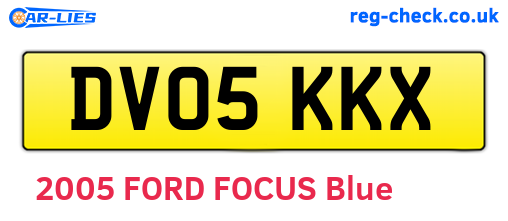 DV05KKX are the vehicle registration plates.