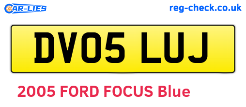 DV05LUJ are the vehicle registration plates.