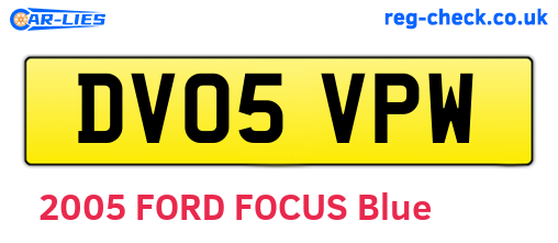DV05VPW are the vehicle registration plates.