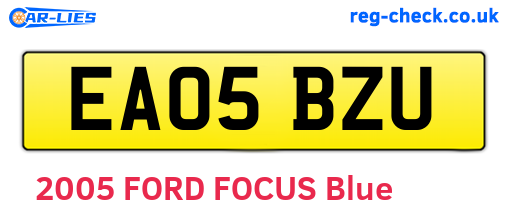 EA05BZU are the vehicle registration plates.