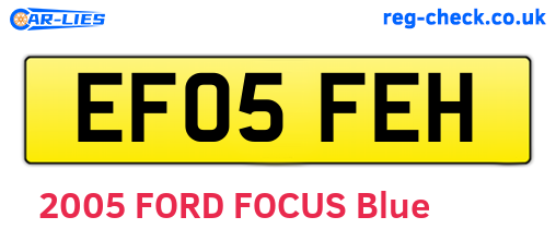 EF05FEH are the vehicle registration plates.