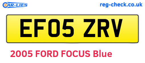 EF05ZRV are the vehicle registration plates.