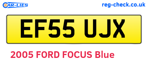 EF55UJX are the vehicle registration plates.