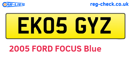 EK05GYZ are the vehicle registration plates.
