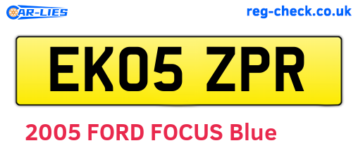 EK05ZPR are the vehicle registration plates.