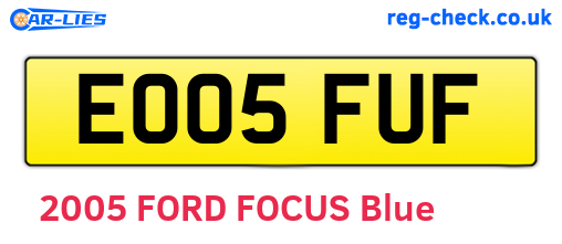 EO05FUF are the vehicle registration plates.