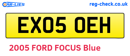 EX05OEH are the vehicle registration plates.