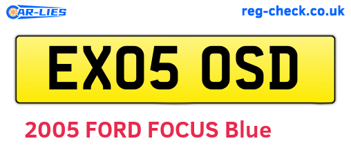 EX05OSD are the vehicle registration plates.