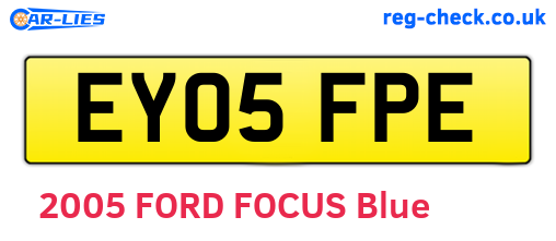 EY05FPE are the vehicle registration plates.