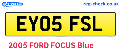 EY05FSL are the vehicle registration plates.
