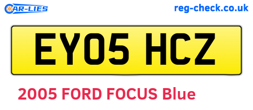 EY05HCZ are the vehicle registration plates.