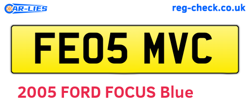 FE05MVC are the vehicle registration plates.