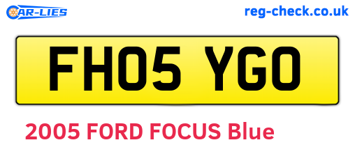 FH05YGO are the vehicle registration plates.