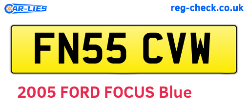 FN55CVW are the vehicle registration plates.