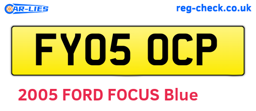 FY05OCP are the vehicle registration plates.