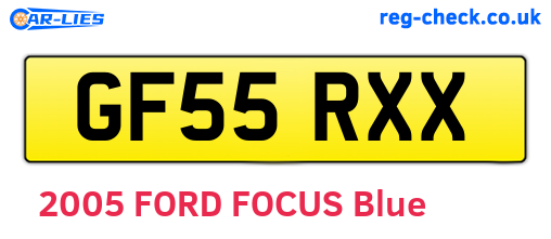 GF55RXX are the vehicle registration plates.
