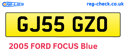 GJ55GZO are the vehicle registration plates.