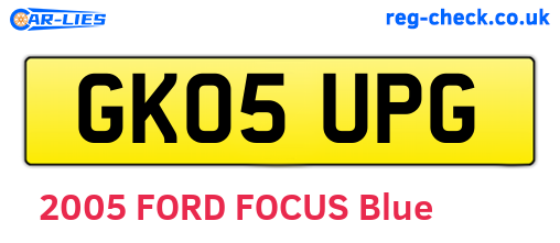 GK05UPG are the vehicle registration plates.
