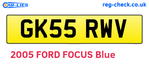 GK55RWV are the vehicle registration plates.