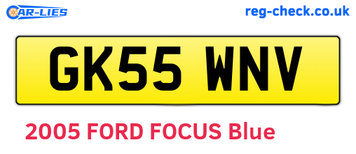 GK55WNV are the vehicle registration plates.