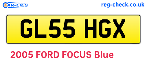 GL55HGX are the vehicle registration plates.