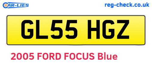 GL55HGZ are the vehicle registration plates.