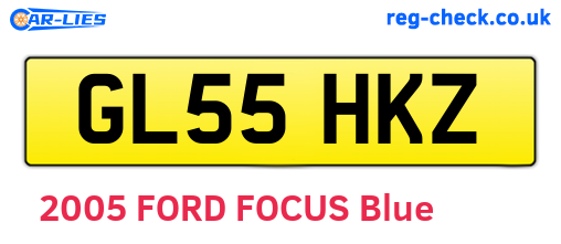 GL55HKZ are the vehicle registration plates.