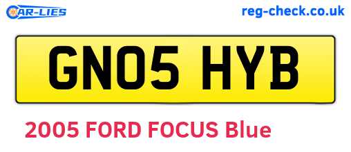 GN05HYB are the vehicle registration plates.