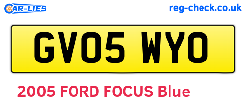 GV05WYO are the vehicle registration plates.