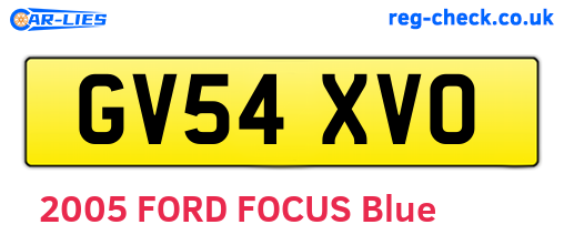 GV54XVO are the vehicle registration plates.