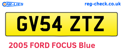 GV54ZTZ are the vehicle registration plates.