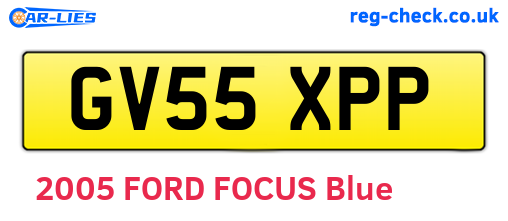 GV55XPP are the vehicle registration plates.